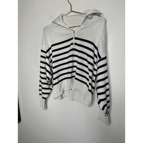 MARISSA WEBB x RTR Off-White Knit Long Sleeve Mock Neck Quarter Zip Sweater M - Picture 3 of 11